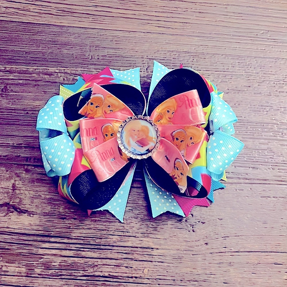 ❄️Disney Frozen Anna Elsa boutique stacked hairbow